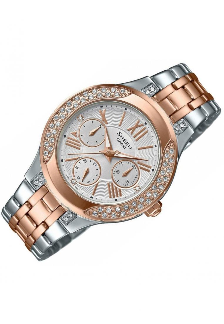 Casio Sheen SHE-3809SG-7A Analog Stainless Steel Strap Watch For Women-Watch Portal Philippines