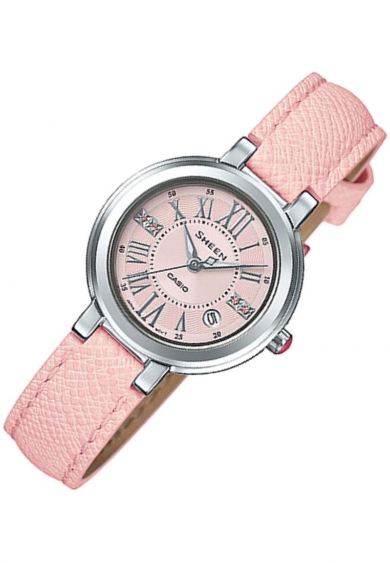 Casio Sheen SHE-4029L-4A Analog Leather Strap Watch For Women-Watch Portal Philippines