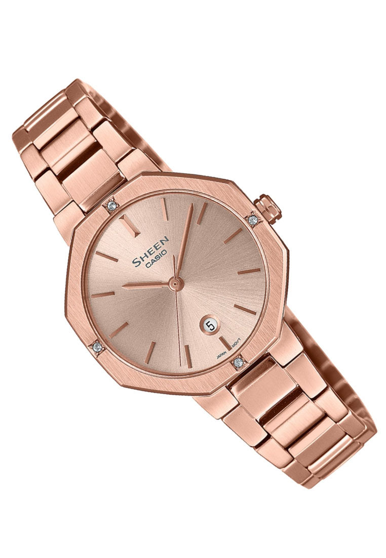 Casio Sheen SHE-4543PG-4A Analog Stainless Steel Strap Watch For Women-Watch Portal Philippines