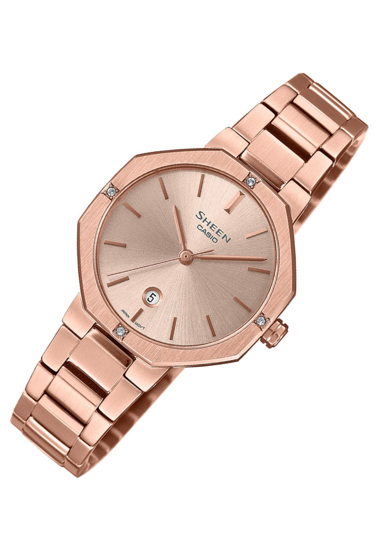 Casio Sheen SHE-4543PG-4A Analog Stainless Steel Strap Watch For Women-Watch Portal Philippines