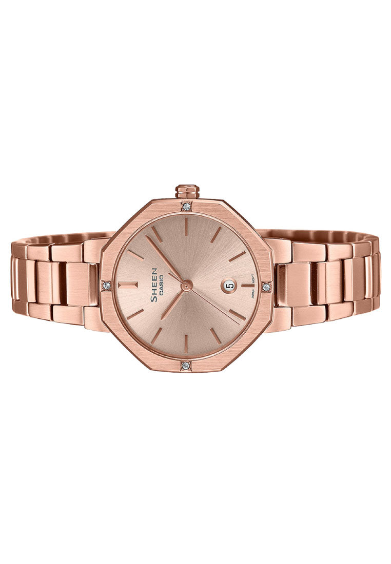 Casio Sheen SHE-4543PG-4A Analog Stainless Steel Strap Watch For Women-Watch Portal Philippines