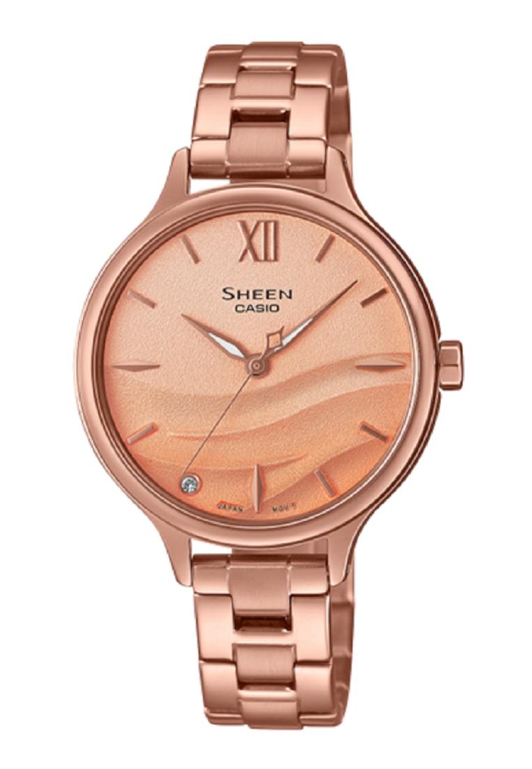 Casio Sheen SHE-4550PG-4A Analog Stainless Steel Strap Watch For Women-Watch Portal Philippines