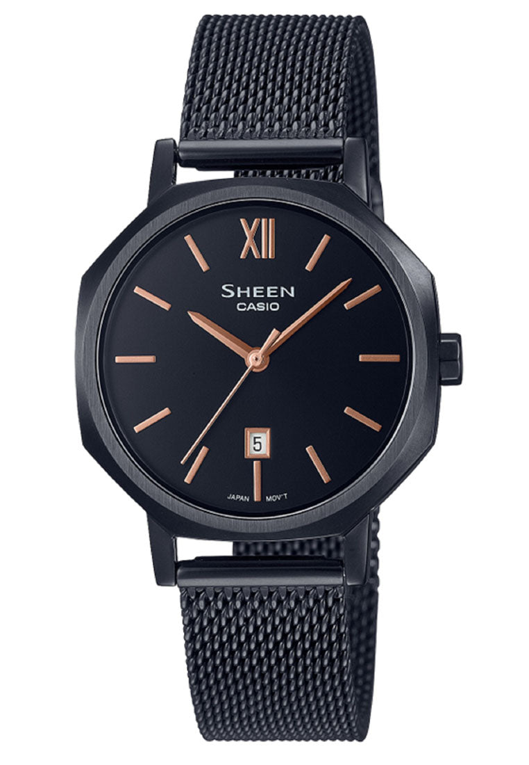 Casio Sheen SHE-4554BM-1A Analog Stainless Steel Strap Watch For Women-Watch Portal Philippines