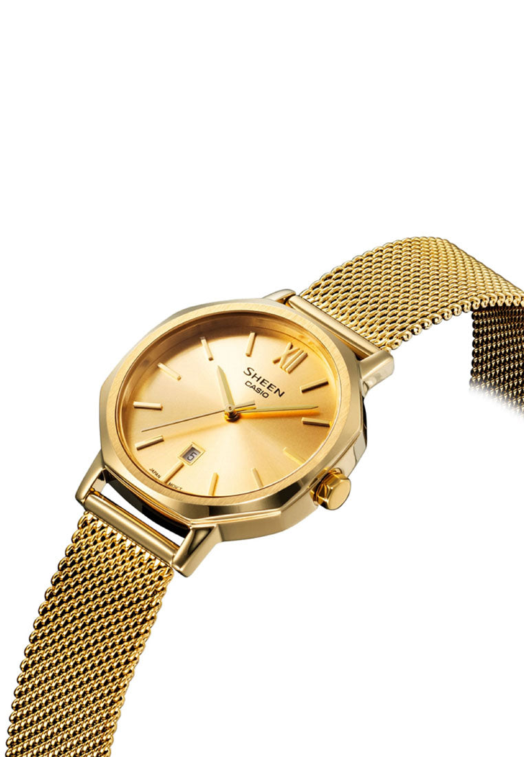 Casio Sheen SHE-4554GM-9A Analog Stainless Steel Strap Watch For Women-Watch Portal Philippines