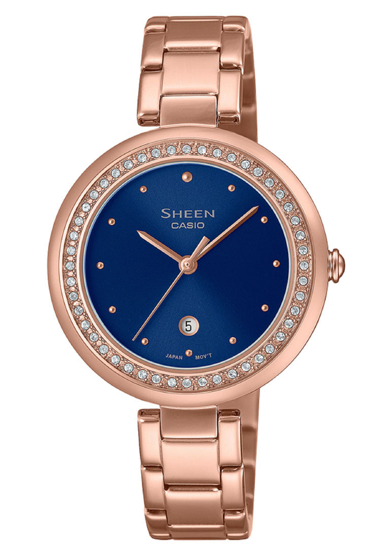 Casio Sheen SHE-4556PG-2A Analog Stainless Steel Strap Watch For Women-Watch Portal Philippines