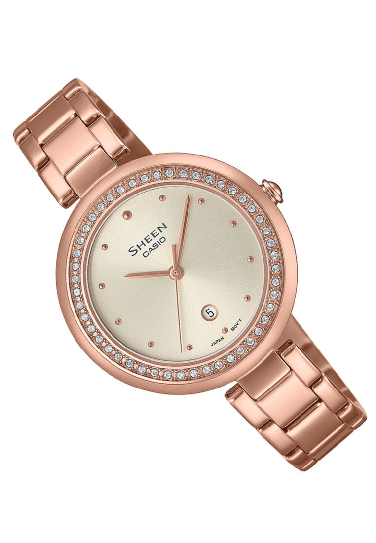 Casio Sheen SHE-4556PG-7A Analog Stainless Steel Metal Watch For Women-Watch Portal Philippines