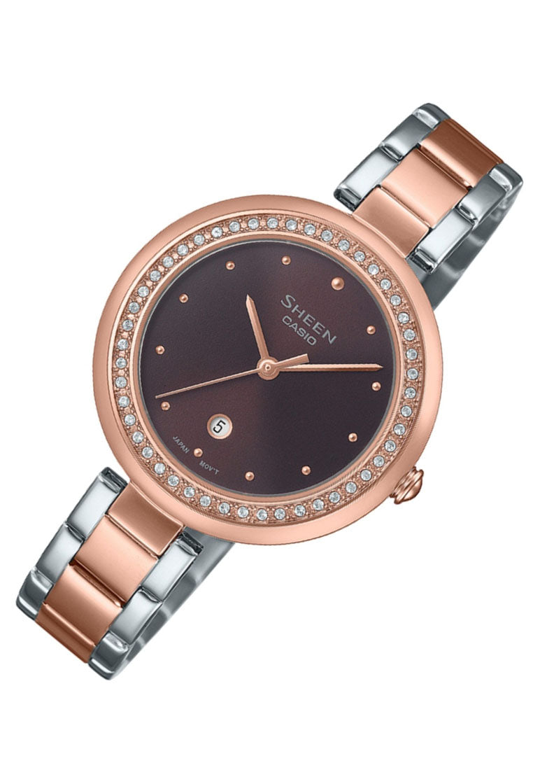 Casio Sheen SHE-4556SPG-5A Analog Stainless Steel Strap Watch For Women-Watch Portal Philippines