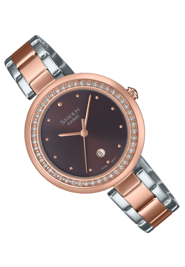 Casio Sheen SHE-4556SPG-5A Analog Stainless Steel Strap Watch For Women-Watch Portal Philippines