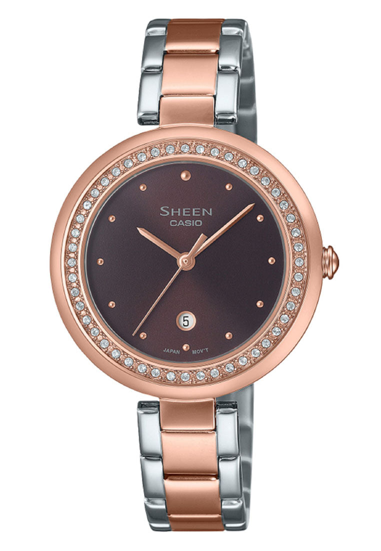 Casio Sheen SHE-4556SPG-5A Analog Stainless Steel Strap Watch For Women-Watch Portal Philippines