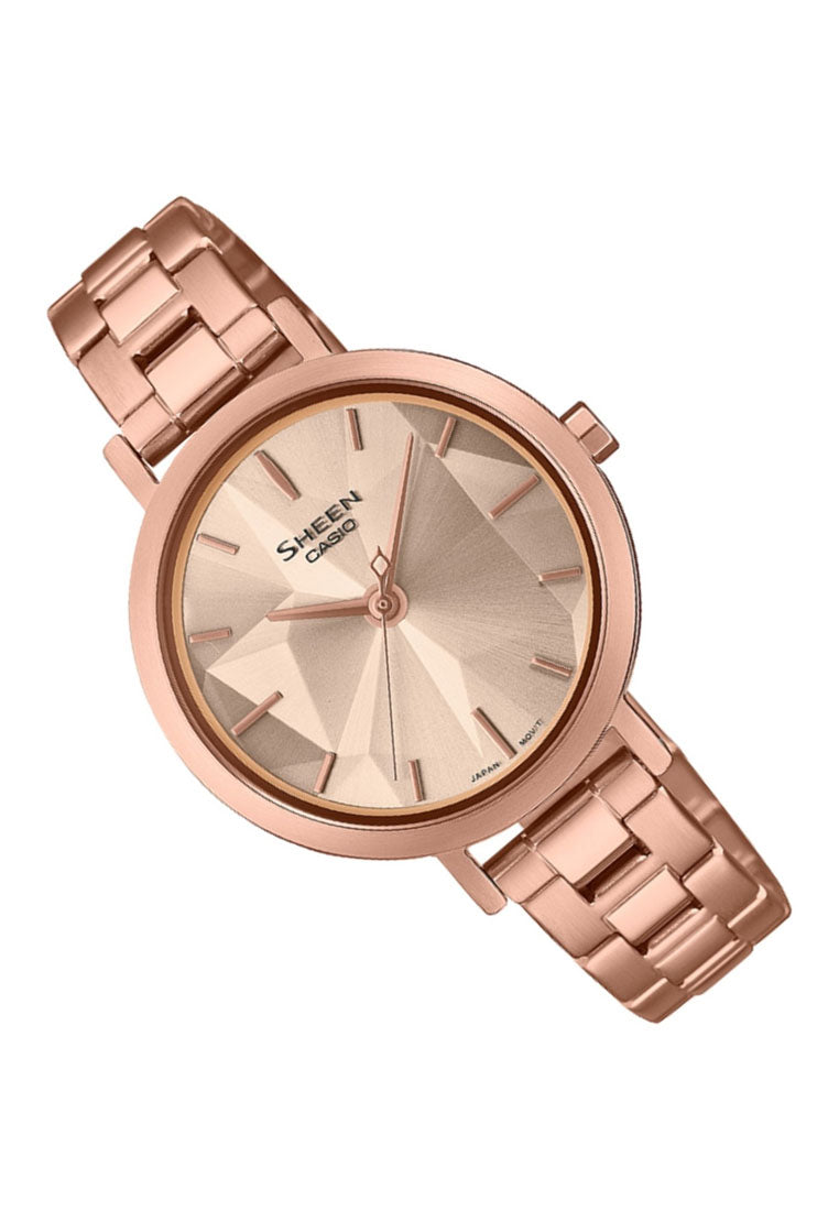 Casio Sheen SHE-4558PG-4A Analog Stainless Strap Watch For Women-Watch Portal Philippines