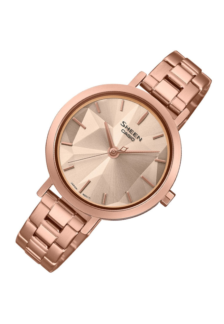 Casio Sheen SHE-4558PG-4A Analog Stainless Strap Watch For Women-Watch Portal Philippines