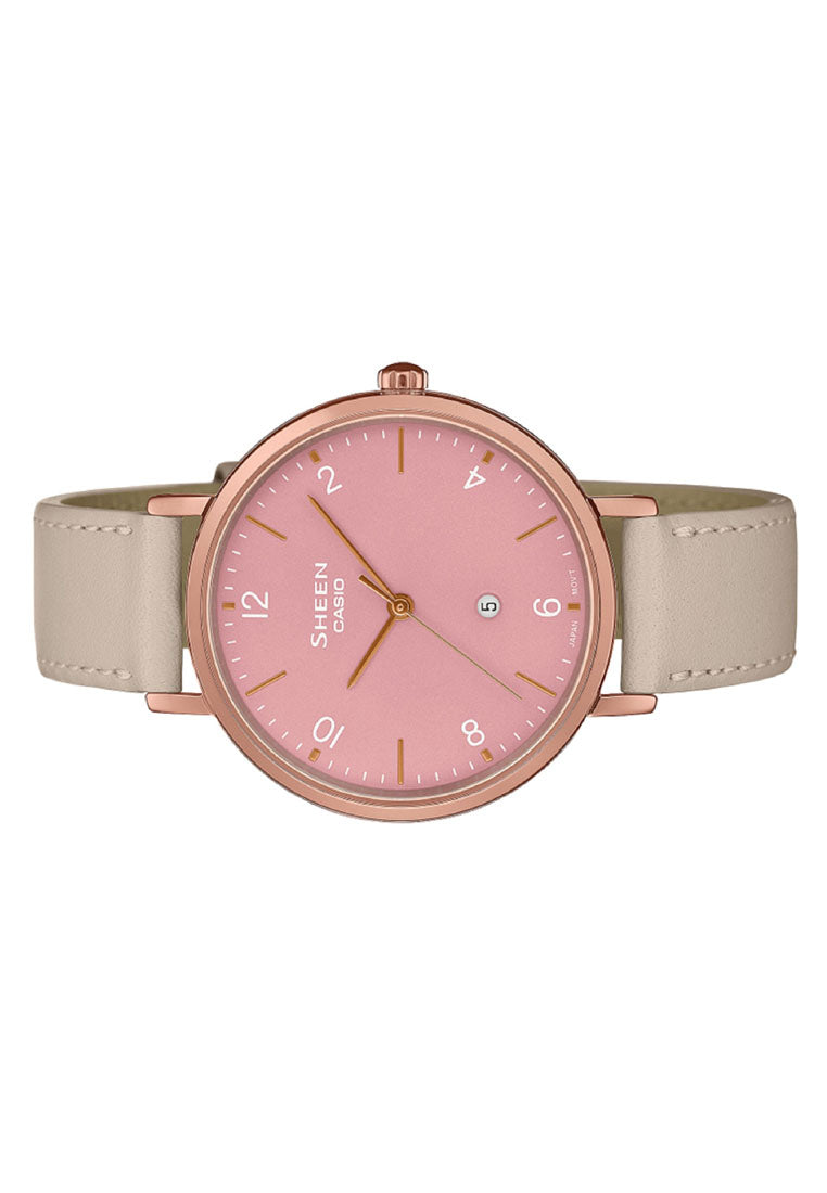 Casio Sheen SHE-4562PGL-4A Analog Leather Watch for Women-Watch Portal Philippines