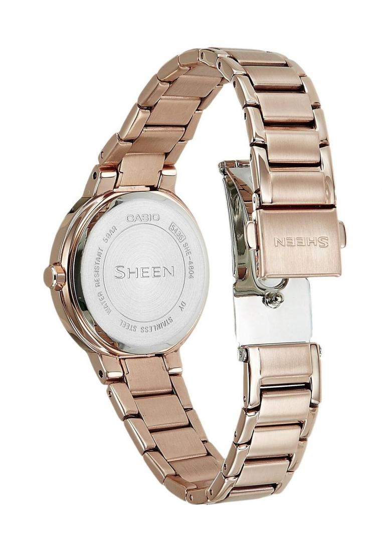 Casio Sheen SHE-4804PG-9A Analog Stainless Steel Strap Watch For Women-Watch Portal Philippines
