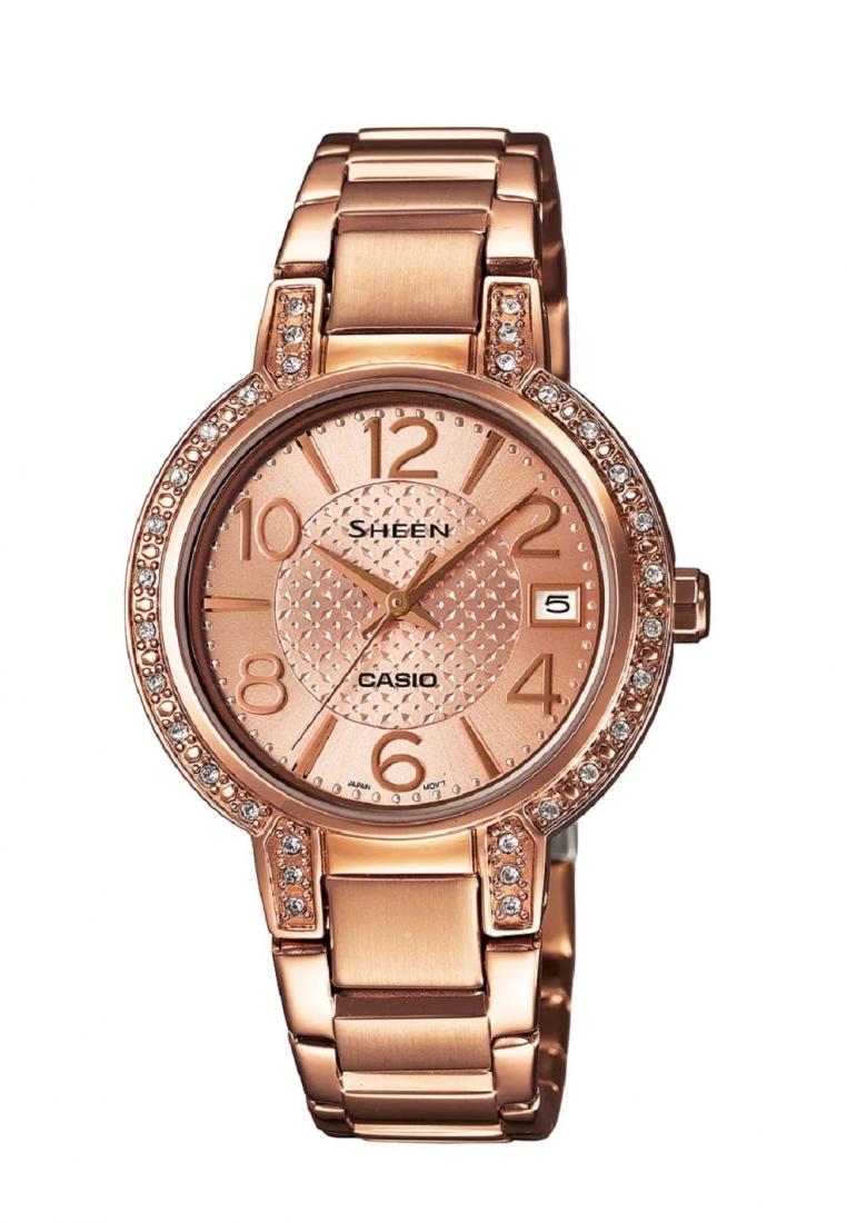 Casio Sheen SHE-4804PG-9A Analog Stainless Steel Strap Watch For Women-Watch Portal Philippines