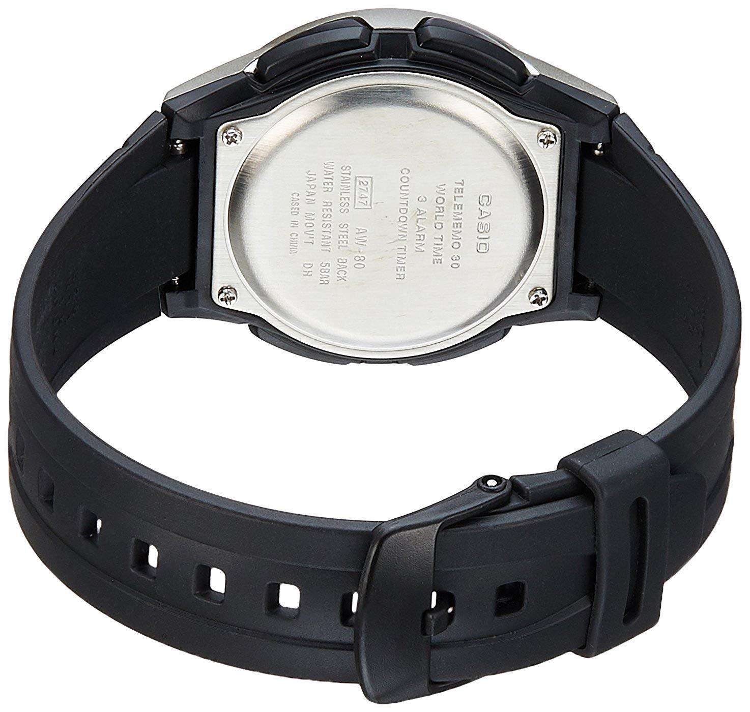 Casio Standard AW-80-1A Black/Silver Resin Strap Watch for Men-Watch Portal Philippines