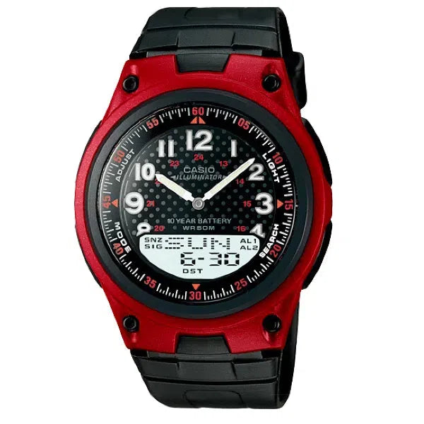 Casio Standard AW-80-4BVDF Red Dial/ Black Resin Strap Watch for Men-Watch Portal Philippines