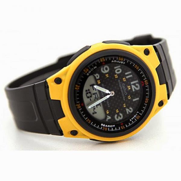 Casio Standard AW-80-9B Black/Yellow Resin Strap Watch for Men-Watch Portal Philippines