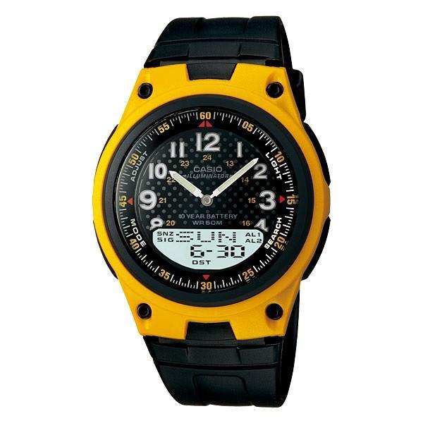 Casio Standard AW-80-9B Black/Yellow Resin Strap Watch for Men-Watch Portal Philippines