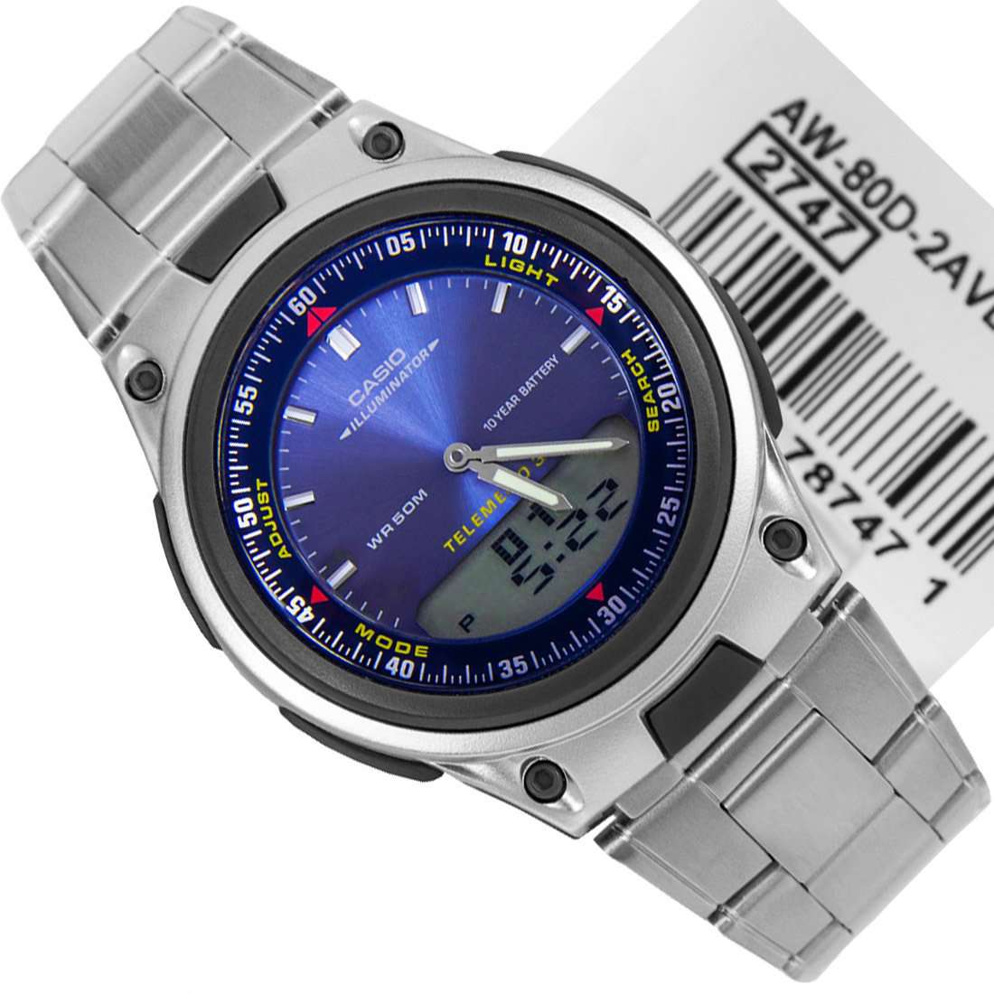 Casio Standard Men's Silver Stainless Steel Strap Watch- AW-80D-2AVDF-Watch Portal Philippines