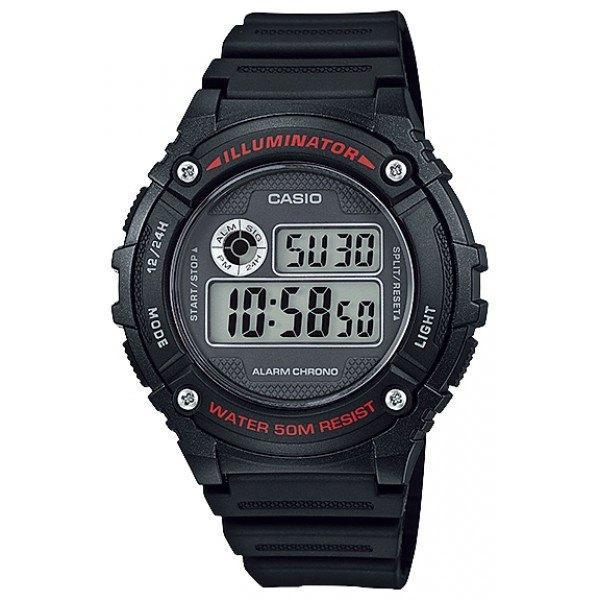 Casio Standard W-216H-1A Black Resin Strap Watch for Men and Women-Watch Portal Philippines