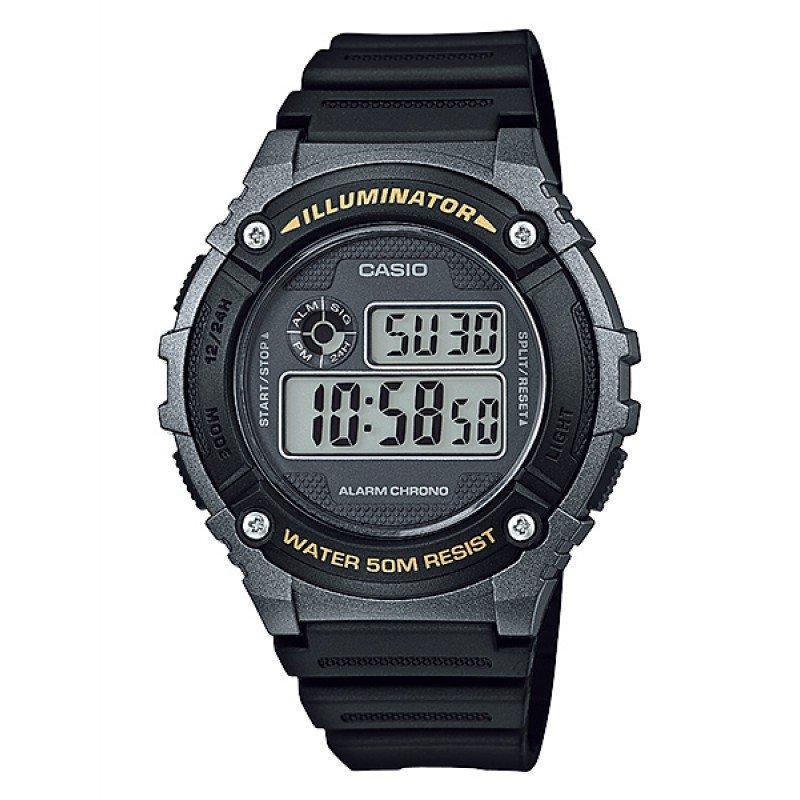 Casio Standard W-216H-1B Black Resin Strap Watch for Men and Women-Watch Portal Philippines