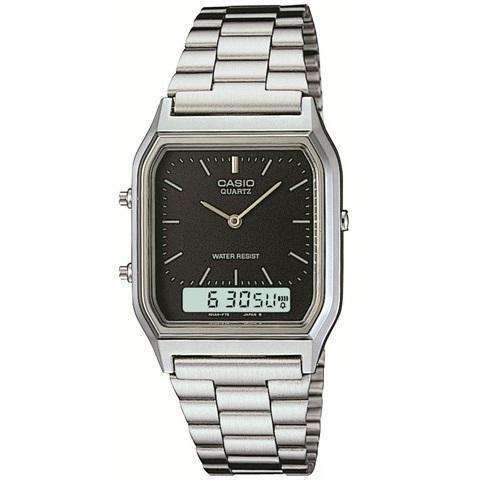 Casio Vintage AQ-230A-1DMQD Silver Stainless Watch For Men and Women-Watch Portal Philippines