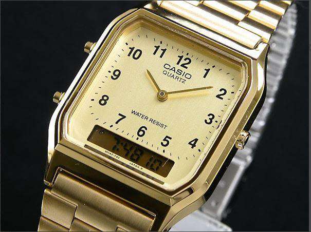 Casio Vintage AQ-230GA-9B Gold Plated Watch Unisex-Watch Portal Philippines