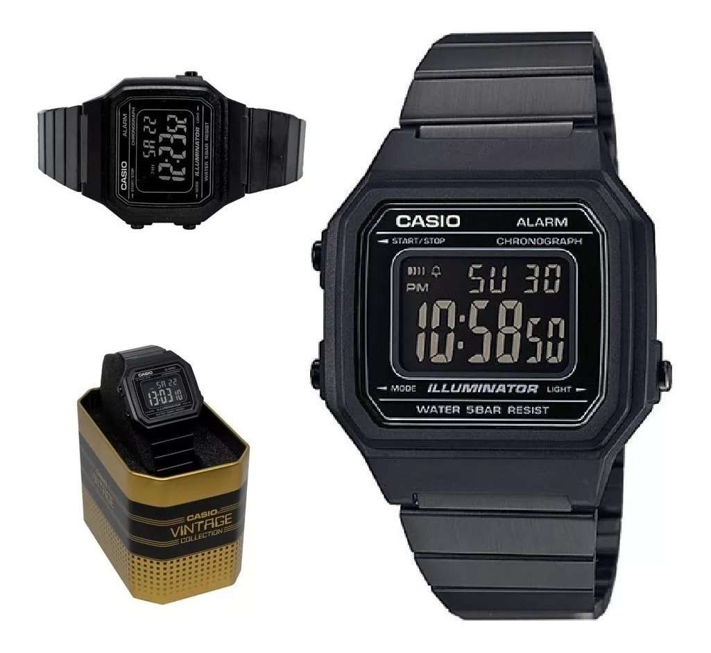 Casio Vintage B650WB-1B Black Stainless Steel Strap Watch for Men and Women-Watch Portal Philippines