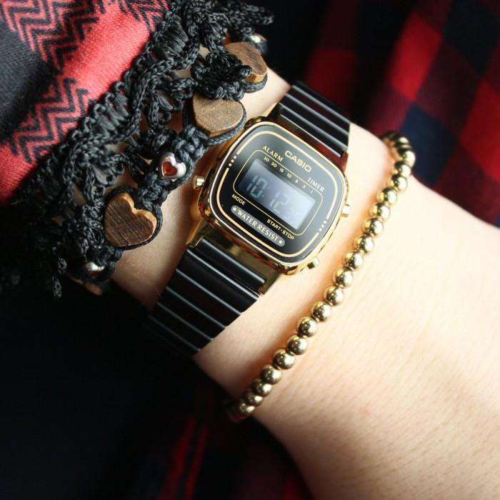 Casio Vintage LA670WEGB-1B Black Plated Stainless Steel Watch for Women-Watch Portal Philippines