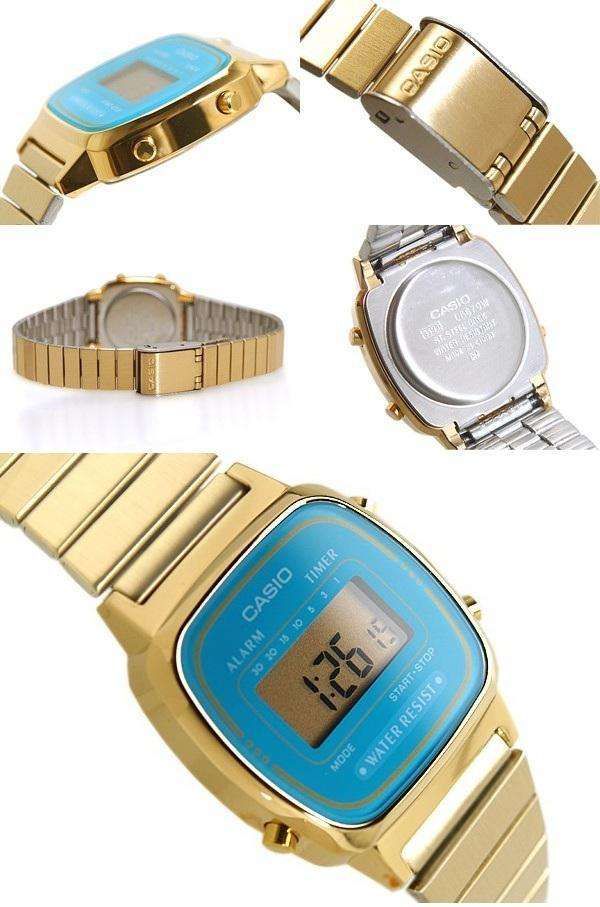 Casio Vintage LA670WGA-2D Gold Plated Watch for Women-Watch Portal Philippines