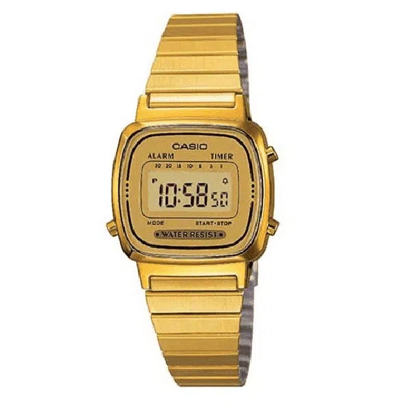 Casio Vintage LA670WGA-9D Gold Plated Watch for Women-Watch Portal Philippines