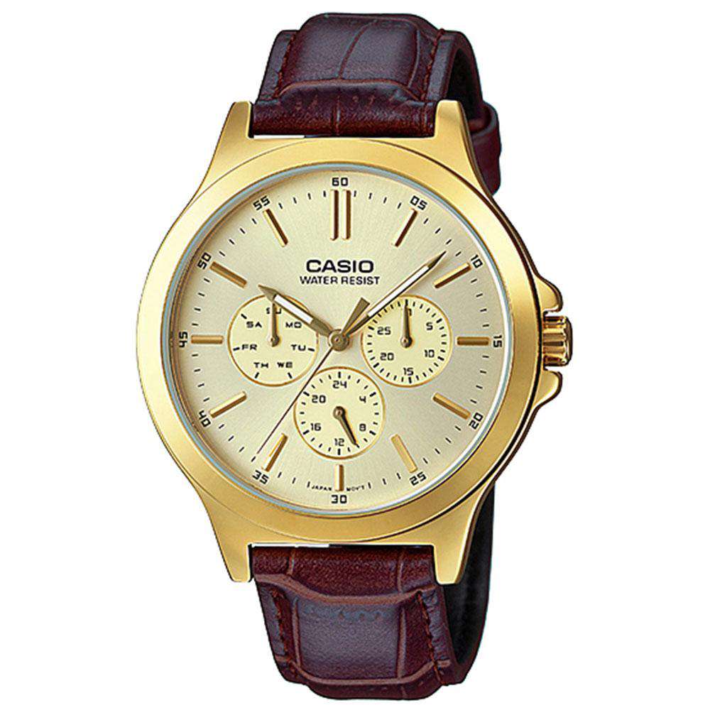Casio Vintage MTP-V300GL-9A Brown Leather Watch for Men-Watch Portal Philippines