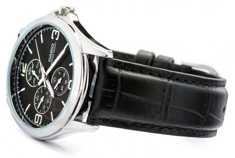 Casio Vintage MTP-V301L-1A Black Leather Watch for Men-Watch Portal Philippines