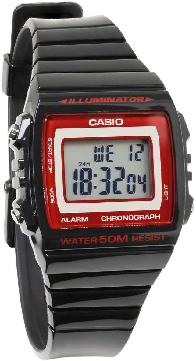 Casio W-215H-1A2 Black Resin Strap Watch for Men and Women-Watch Portal Philippines