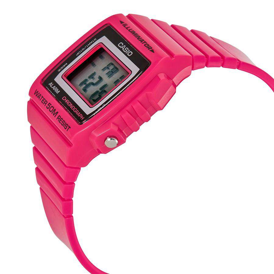 Casio W-215H-4A Pink Resin Watch For Men and Women-Watch Portal Philippines