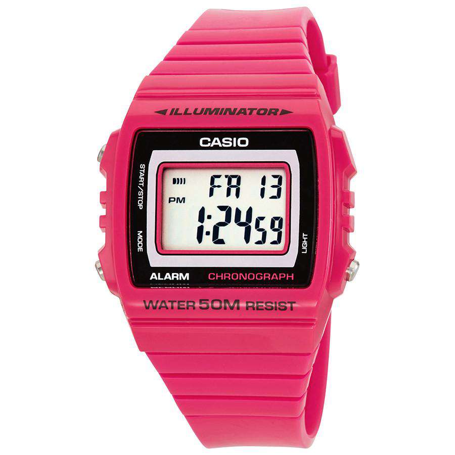 Casio W-215H-4A Pink Resin Watch For Men and Women-Watch Portal Philippines