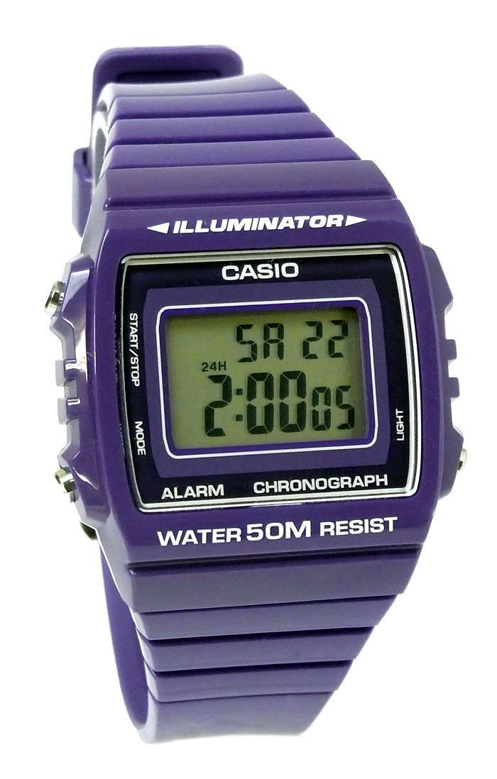 Casio W-215H-6A Purple Resin Strap Watch For Men and Women-Watch Portal Philippines