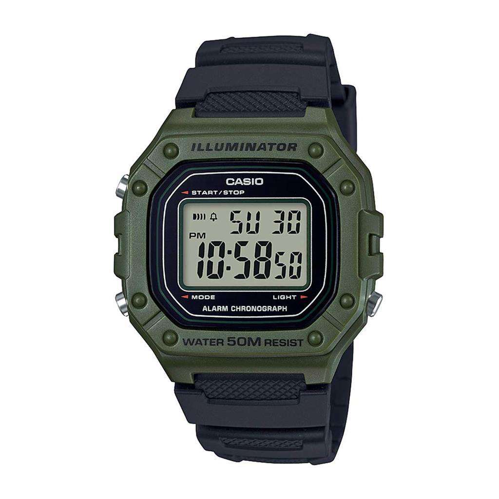 Casio W-218H-3A Green Resin Watch for Men-Watch Portal Philippines