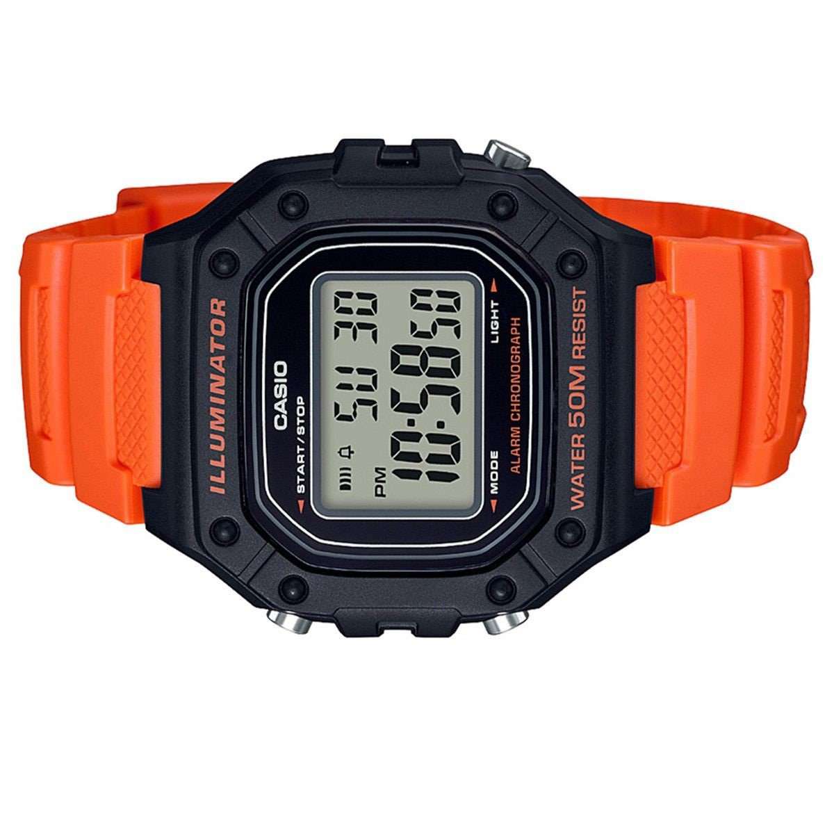 Casio W-218H-4B2 Orange Resin Watch for Men-Watch Portal Philippines