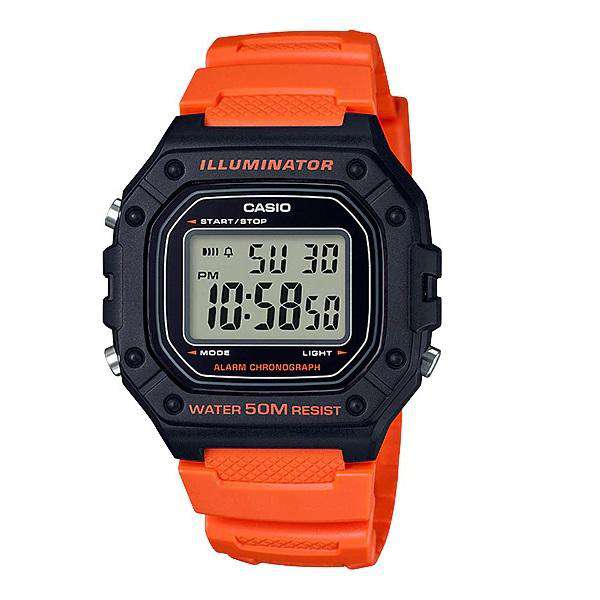 Casio W-218H-4B2 Orange Resin Watch for Men-Watch Portal Philippines