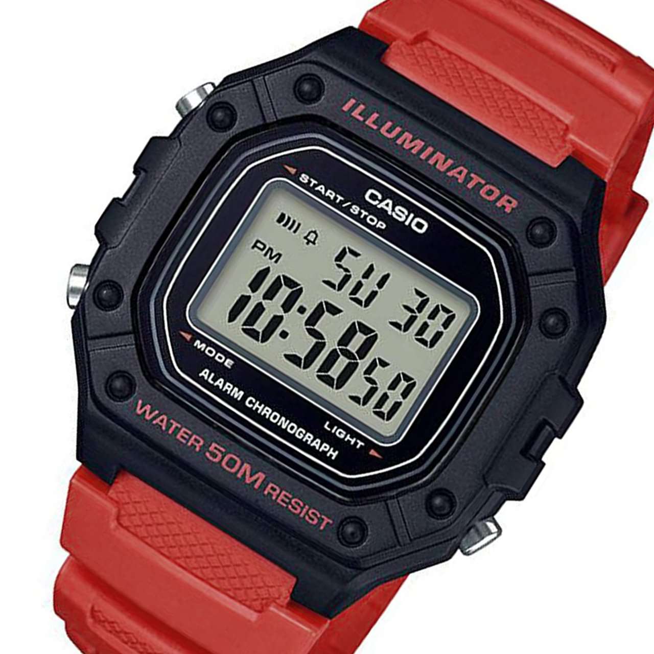 Casio W-218H-4BVDF Red Resin Watch for Men-Watch Portal Philippines