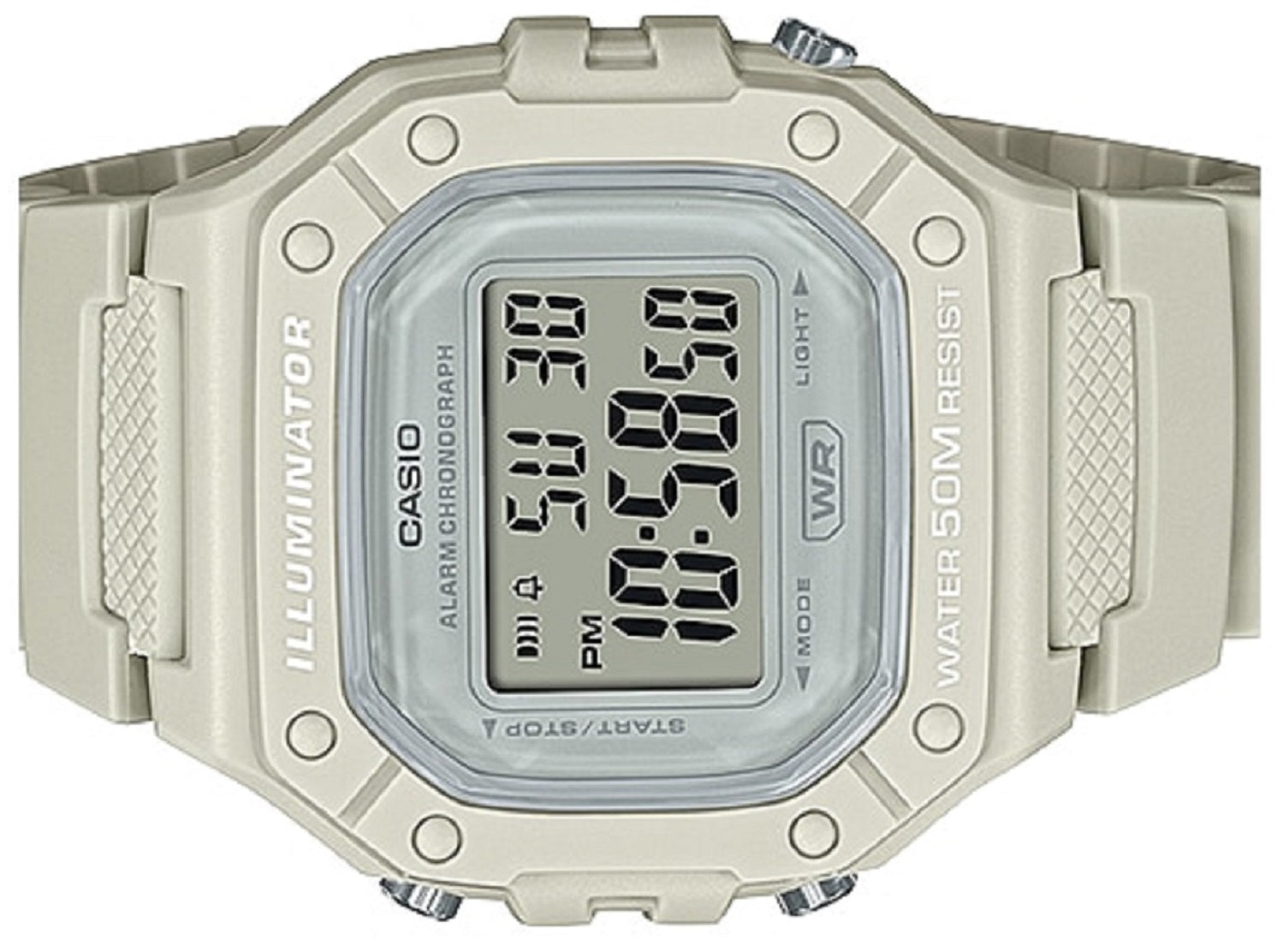 Casio W-218HC-8A Off White Resin Strap Watch for Men-Watch Portal Philippines