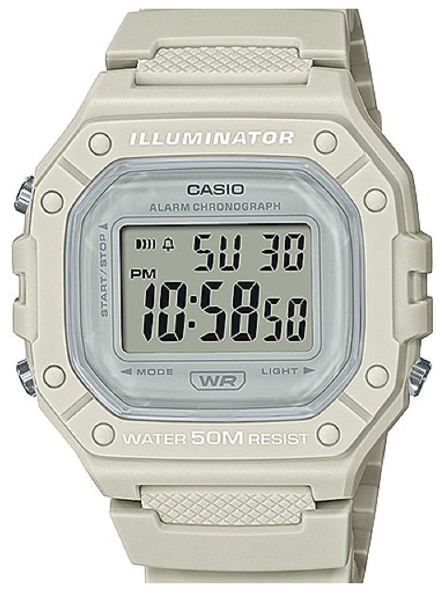 Casio W-218HC-8A Off White Resin Strap Watch for Men-Watch Portal Philippines