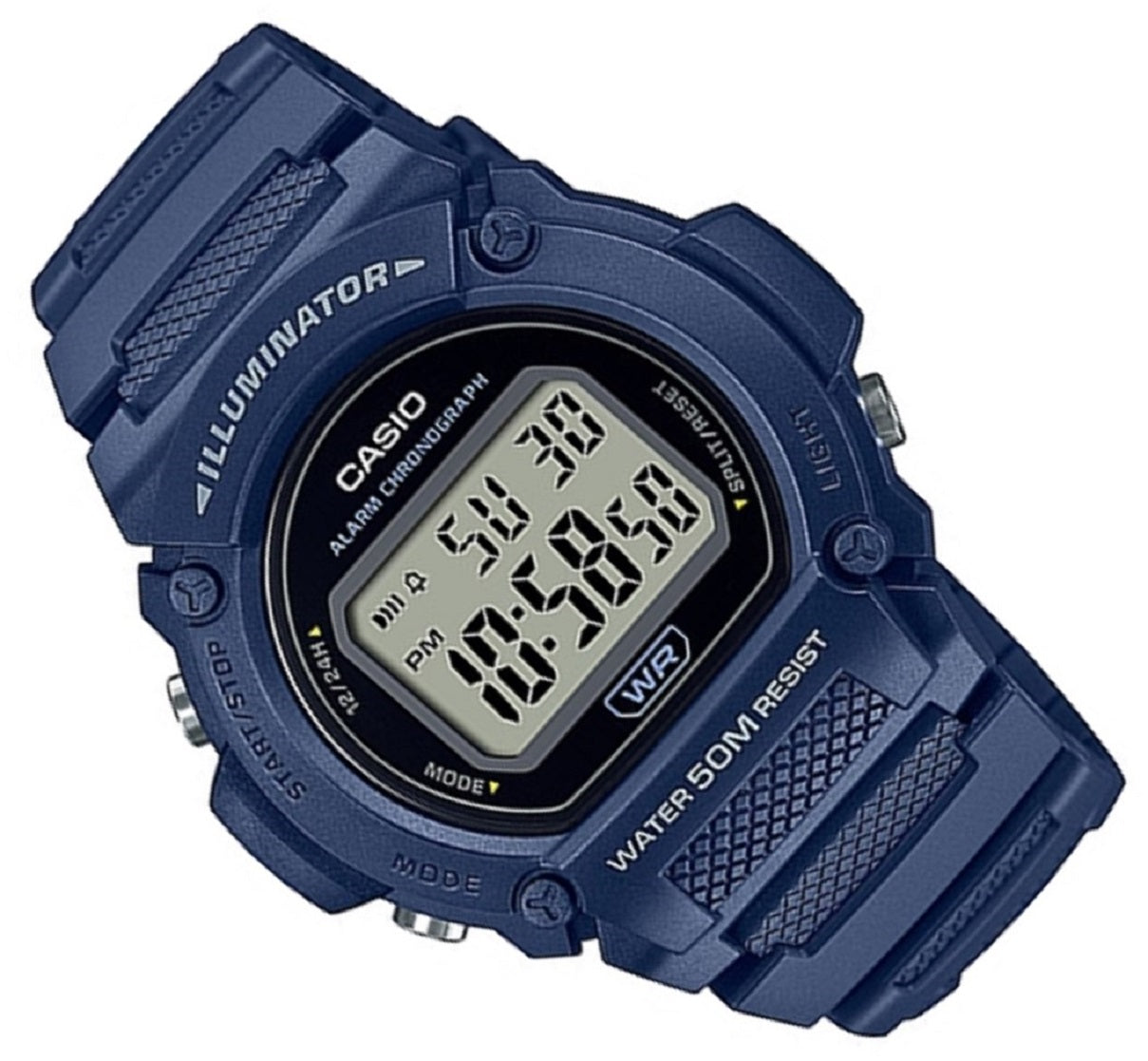 Casio W-219H-2A Blue Resin Strap Watch for Men-Watch Portal Philippines