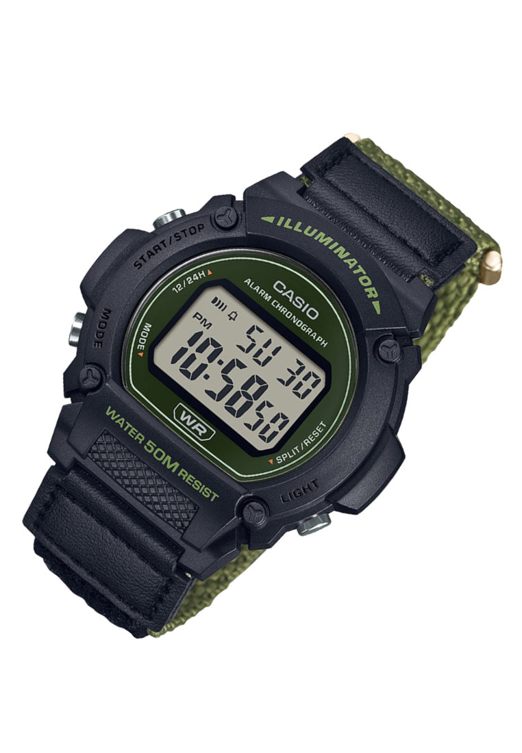 Casio W-219HB-3A Digital Nylon Strap Watch For Men-Watch Portal Philippines