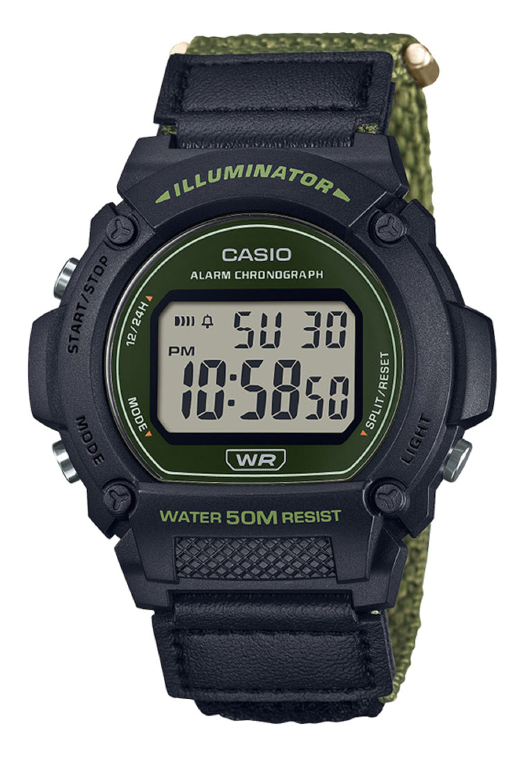Casio W-219HB-3A Digital Nylon Strap Watch For Men-Watch Portal Philippines