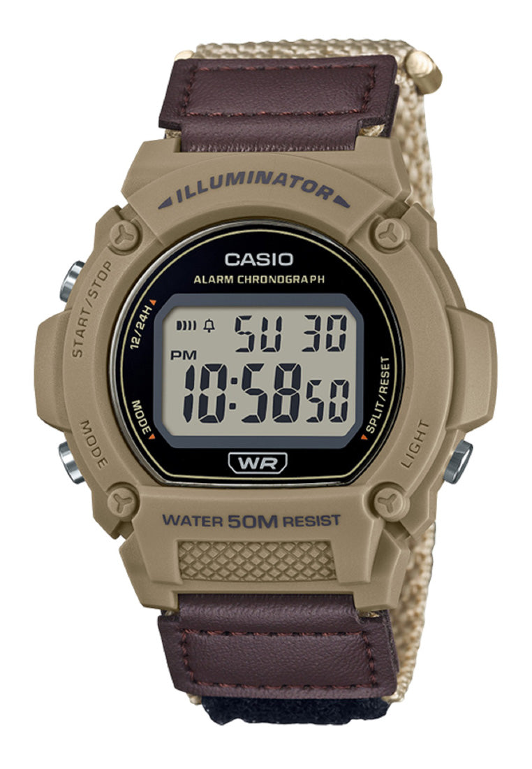 Casio W-219HB-5A Digital Nylon Strap Watch For Men-Watch Portal Philippines