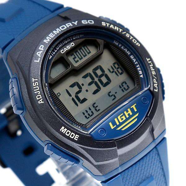 Casio W-734-2AV Blue Rubber Strap Sports Watch for Men-Watch Portal Philippines