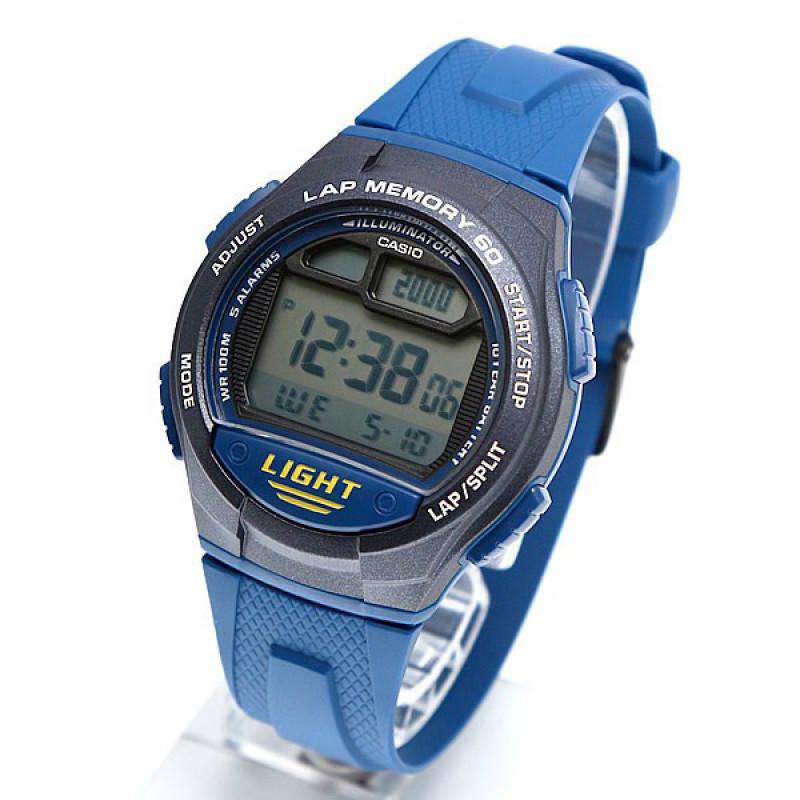 Casio W-734-2AV Blue Rubber Strap Sports Watch for Men-Watch Portal Philippines