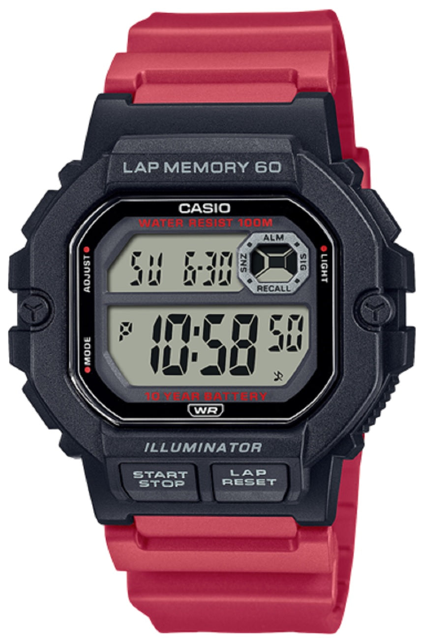 Casio WS-1400H-4A Red Resin Strap Watch for Men-Watch Portal Philippines